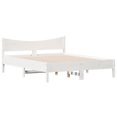 vidaXL Cama sem colchão 160x200 cm madeira de pinho maciça branco