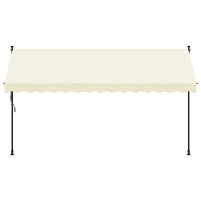 vidaXL Toldo retrátil 350x150 cm tecido e aço cor creme