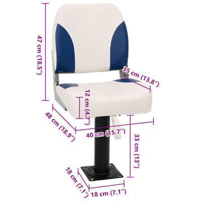 vidaXL Assento de barco com pedestal rotativo a 360°