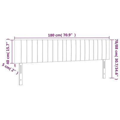 vidaXL Cabeceira de cama c/luzes LED veludo 180x5x78/88cm cinza-escuro