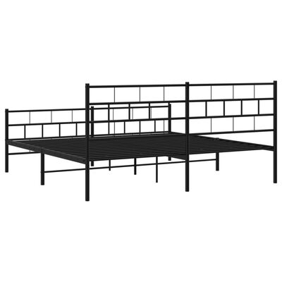 vidaXL Estrutura de cama com cabeceira e pés 183x213 cm metal preto