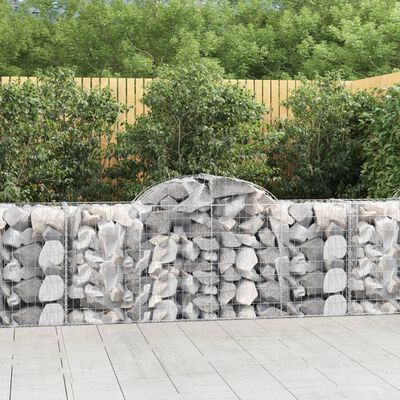 vidaXL Cestos gabião arqueados 14pcs 200x50x80/100cm ferro galvanizado