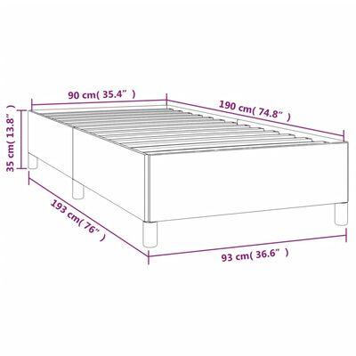 vidaXL Estrutura de cama 90x190 cm tecido cinza-claro