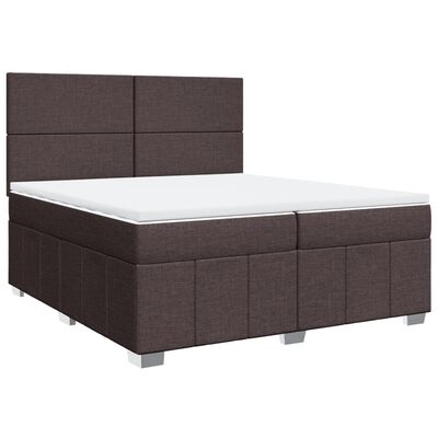 vidaXL Cama com molas/colchão 200x200 cm tecido castanho-escuro