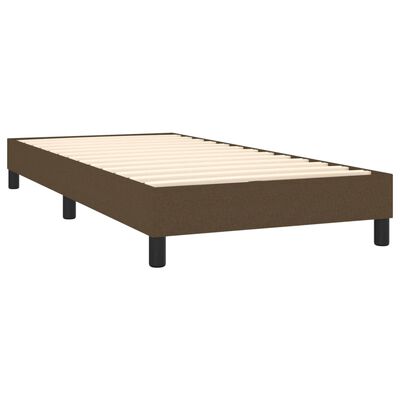 vidaXL Cama com molas/colchão 100x200 cm tecido castanho-escuro