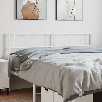 vidaXL Cabeceira de cama 150 cm metal branco