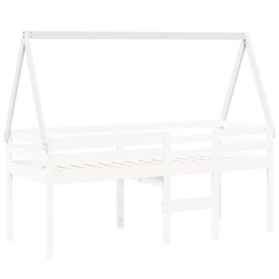 vidaXL Telhado de cama infantil 203x80,5x142 cm pinho maciço branco