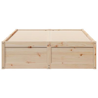 vidaXL Cama sem colchão 135x190 cm madeira de pinho maciça