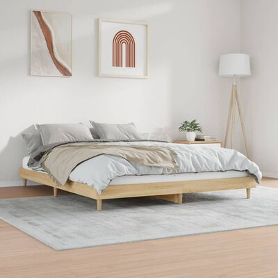 vidaXL Estrutura de cama 180x200 cm derivados madeira carvalho sonoma