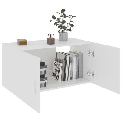 vidaXL Armário de parede 80x39x40 cm contraplacado branco