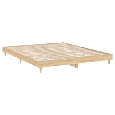 vidaXL Estrutura de cama 200x200 cm derivados madeira carvalho sonoma