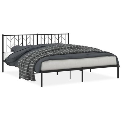 vidaXL Estrutura de cama com cabeceira 183x213 cm metal preto