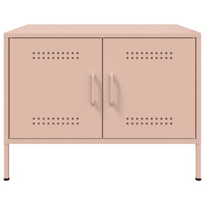 vidaXL Mesa de centro 68x50x50,5 cm aço rosa