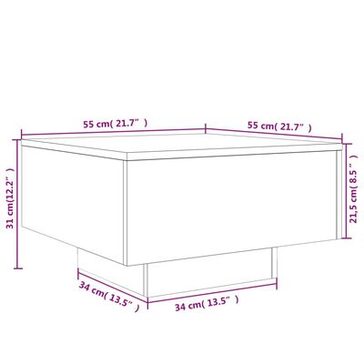 vidaXL Mesa de centro 55x55x31 cm derivados de madeira preto