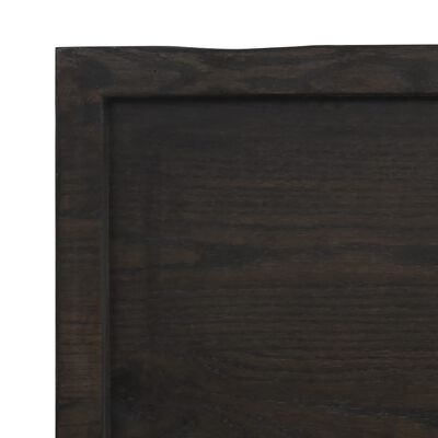 vidaXL Tampo de mesa 220x60x(2-6) cm carvalho tratado castanho-escuro