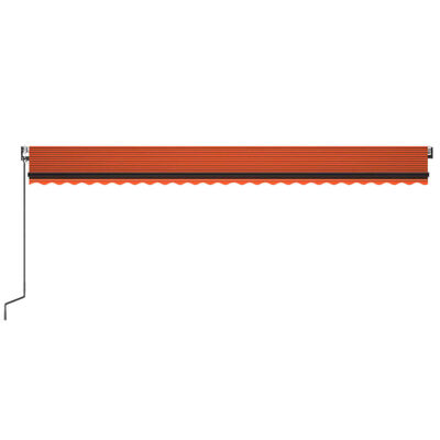 vidaXL Toldo retrátil automático 600x350 cm laranja e castanho