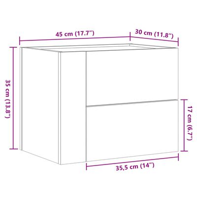 vidaXL Mesas de cabeceira de parede 2 pcs 45x30x35 cm branco