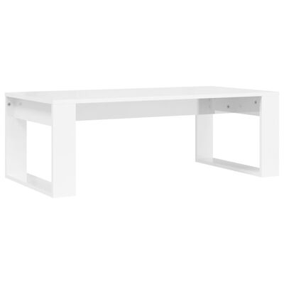 vidaXL Mesa de centro 102x50x35 cm derivados madeira branco brilhante