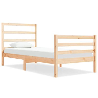 vidaXL Estrutura de cama solteiro 90x190 cm pinho maciço