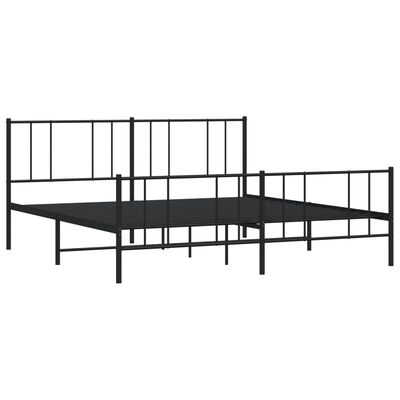 vidaXL Estrutura de cama com cabeceira e pés 200x200 cm metal preto