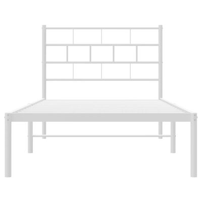 vidaXL Estrutura de cama com cabeceira 100x190 cm metal branco