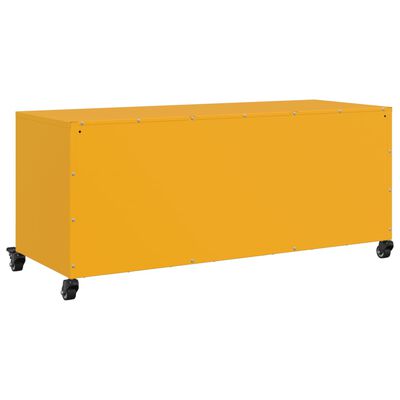 vidaXL Móvel de TV 100,5x39x43,5 cm aço amarelo mostarda