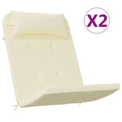 vidaXL Almofadões p/ cadeira adirondack 2 pcs tecido oxford cor creme