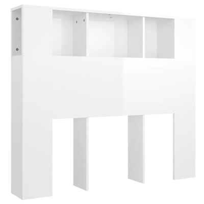 vidaXL Armário de cabeceira 120x18,5x102,5 cm branco brilhante