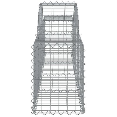 vidaXL Cestos gabião arqueados 4 pcs 200x30x40/60 cm ferro galvanizado