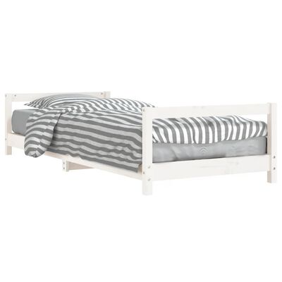 vidaXL Estrutura de cama infantil 80x200 cm pinho maciço branco