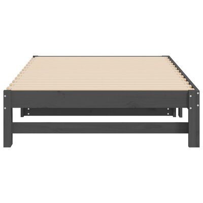 vidaXL Sofá-cama de puxar 2x(90x200) cm pinho maciço cinza