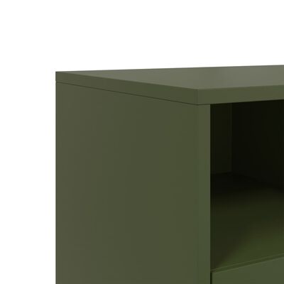 vidaXL Móvel de TV 100,5x39x43,5 cm aço verde-azeitona