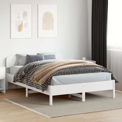 vidaXL Cama sem colchão 140x200 cm madeira de pinho maciça branco