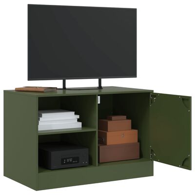 vidaXL Móvel de TV 67x39x44 aço verde azeitona