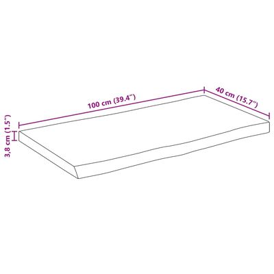 vidaXL Tampo de mesa c/ borda viva 100x40x3,8 cm mangueira maciça