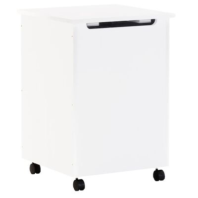 vidaXL Cesto de roupa com rodas RANA 45x45x64 cm pinho maciço branco