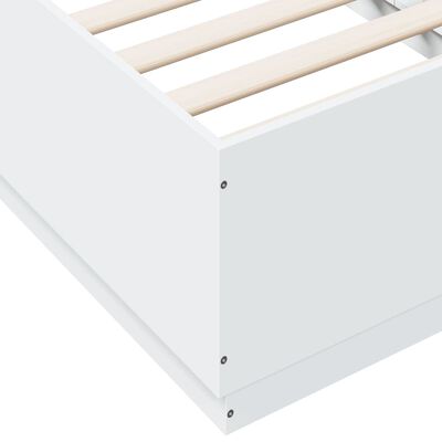 vidaXL Estrutura cama c/ luzes LED 75x190 cm derivados madeira branco