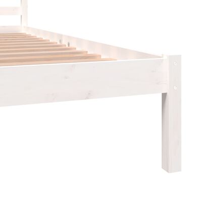 vidaXL Estrutura de cama king 150x200 cm pinho maciço branco