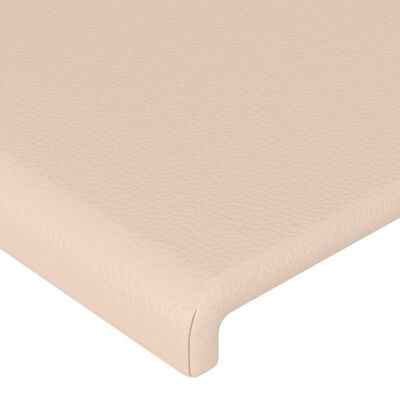 vidaXL Cabeceira cama LED couro artificial 103x16x78/88 cm cappuccino