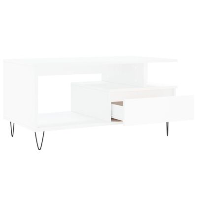 vidaXL Mesa de centro 90x49x45 cm derivados de madeira branco