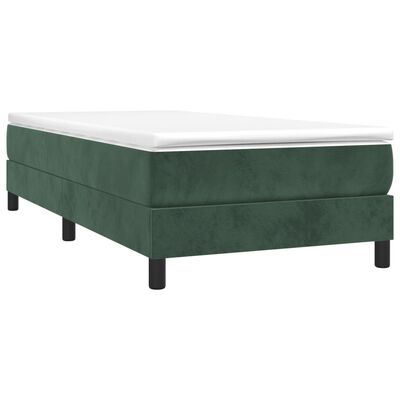 vidaXL Estrutura de cama 90x190 cm veludo verde-escuro