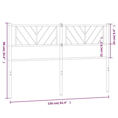 vidaXL Cabeceira de cama 150 cm metal branco