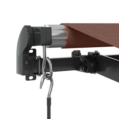 vidaXL Toldo retrátil manual com luzes LED 500x350 cm castanho