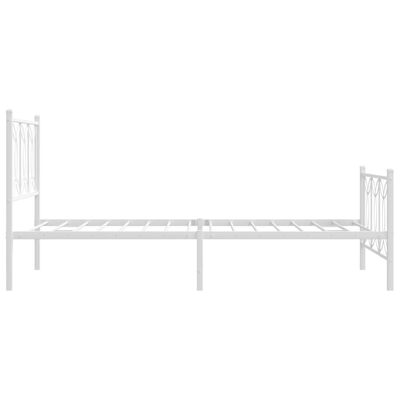 vidaXL Estrutura de cama com cabeceira e pés 100x200 cm metal branco