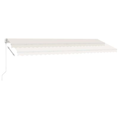 vidaXL Toldo retrátil manual com LED 500x350 cm cor creme