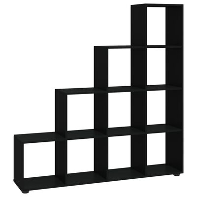 vidaXL Estante escada/prateleira derivados de madeira 142 cm preto
