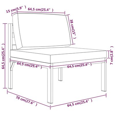 vidaXL 9 pcs conjunto lounge jardim com almofadões alumínio antracite