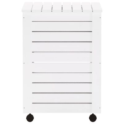 vidaXL Cesto de roupa com rodas RANA 45x45x64 cm pinho maciço branco