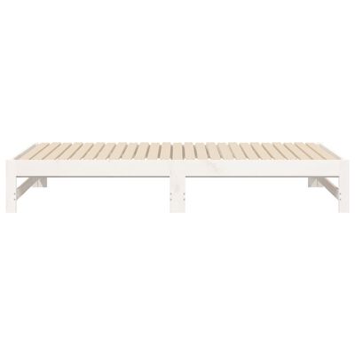 vidaXL Sofá-cama de puxar 2x(75x190) cm madeira de pinho maciça branco