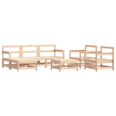 vidaXL 7 pcs conjunto lounge de jardim com almofadões madeira maciça